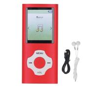 SIXRUN 1.8 Pulgadas Reproductor MP3 MP4, 128GB Expandible Reproductor Portátil de Música y Video con Grabación de Voz y Sonido HiFi, Batería de 10 Horas para Entretenimiento (Rojo)