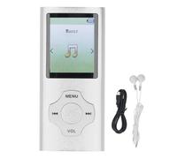 SIXRUN 1.8 Pulgadas Reproductor MP3 MP4, 128GB Expandible Reproductor Portátil de Música y Video con Grabación de Voz y Sonido HiFi, Batería de 10 Horas para Entretenimiento (Silver)