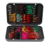 SIXRUN 100 Señuelos de Pesca con Mosca, Ganchos Tejidos a Mano con Material ABS para Pesca en Lagos, Ríos y Océanos