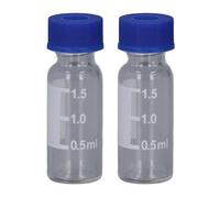 SIXRUN 100 STCS 2 Ml de Botellas de Muestra de Vidrio Transparente con área de Escritura y Tapa de Fugas para el Tubo de Ensayo de Laboratorios Explica