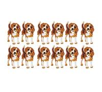 SIXRUN 12 Pegatinas de Tela con Bordado de Perros para Proyectos de Manualidades, Parches Termoadhesivos para Ropa y Mochilas, Material Ecológico, Tamaño 6,5 X 3,5 Cm