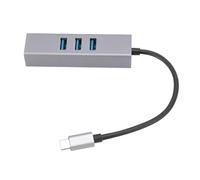 SIXRUN 4 Puertos USB C Hub de Datos, Aleación de Aluminio 5Gbps | Adaptador Multipuerto USB 3.0, 4 Entradas USB A, Soporte para SSD de 4TB, Cable Reforzado, Compatible con Mac