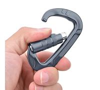 SIXRUN 7075 Clip de Mosquetón de Aluminio Aeroespacial en Forma de D, Ligero y Duradero, Ideal para Hamacas y Yoga, Negro 3,1x1,8 Pulgadas (Gray)