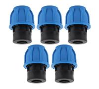 SIXRUN Accesorios de Plomería Kit de Acoplamiento de Conector Rápido de Tubería de Agua Duradera para una Fácil Instalación 5 Piezas para PPR, PE, PVC PE de Agua Media (25xG1/2)