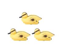 SIXRUN Adorno de Estanque de Peces de Pato de Plástico Realista, 3 Piezas de Patito Amarillo Flotante para Piscina, Patos de Mano de Obra Exquisita para áreas de Parque (A)