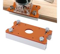 SIXRUN Base de Enrutador para Recortadora de Madera, Aleación de Aluminio, Soporte Ranurado Compatible de 65 Mm con Ranura de Sujetador 2 en 1 y Cubierta Antipolvo para Carpintería, Biselado, Ranurado