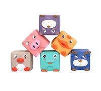 SIXRUN Bloques de Construcción de Apilamiento Suave, Lindo Patrón de Animales en Relieve, Bloques de bebé Suaves para Juguetes Sensoriales para Niños Pequeños (1021)