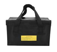 SIXRUN Bolsa de Batería LiPo a Prueba de Explosiones, Funda de Almacenamiento Ignífuga para Cargar Baterías LiPo Grandes con Asa Portátil y Fuerte Cierre de Gancho y Bucle Resistente Al (Black)