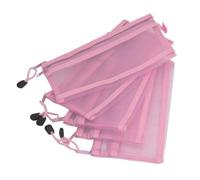 SIXRUN Bolsas de Archivos de Nailon Impermeables para Papelería de Papel A6, 10 Bolsas de Malla con Cremallera para Suministros de Oficina y Necesidades de Viaje (PINK)