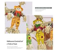 SIXRUN Bonito Adorno de Espantapájaros, Calabaza de Moda, Decoración de Halloween para Jardín, Bar Aterrador, Hogar | Espantapájaros Pequeños para Decoración, Tela y Material Plástico de la Cosecha