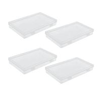 SIXRUN Caja de Almacenamiento Contenedor de Plástico Duradero con Bisagras para Cosas Pequeñas, Organizador de Cuentas Transparentes para Suministros de Oficina, 4 Piezas para Almacenamiento Multiusos
