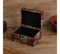 SIXRUN Caja de Almacenamiento de Madera de Estilo Europeo, Caja de Almacenamiento de Joyería Vintage, de Exhibición Organizadora, Ideal para Guardar Joyas y Libros de la Biblia, Hecha de Madera