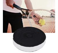 SIXRUN Cinta de Agarre de Raqueta de Fibra de Poliéster de 10M para una Mejor Absorción del Sudor Envolturas de Tenis de Bádminton Antideslizantes Sensación Suave en la Mano (Black)