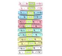 SIXRUN Cinta Métrica para el Cuerpo, Regla de Costura Plana Suave de 150cm/60 ", Centímetros Precisos para Cintura, Rojo y Blanco, 12 Uds.