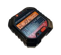 SIXRUN Comprobador Digital de Enchufes LCD con 7 Indicadores LED para Prueba de Tomas de Corriente, Mide Fase y Voltaje de Fuga, Herramienta de Diagnóstico Portátil para Uso Doméstico y