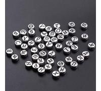 SIXRUN Cuentas Acrílicas del Alfabeto Ruso DIY, Muy Bien Impresas para Hacer Pulseras y Collares, Ideales para el Aprendizaje del Alfabeto Infantil Material: Acrílico Color: Oro, Plata Cantidad: 100