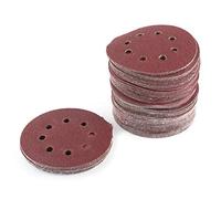 SIXRUN Discos de Papel de Lija Redondos para Lijar Grano 60/80/100/120/240, 100 Hojas de de 5 Pulgadas con 8 Agujeros para Reparación de Muebles