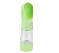 SIXRUN Dispensador de Agua Portátil para Perros y Botella de Comida Diseño 2 en 1 a Prueba de Fugas Ideal para Caminar con Grifo Ajustable para Cachorros Policarbonato+ABS (Green)