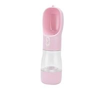 SIXRUN Dispensador de Agua Portátil para Perros y Botella de Comida Diseño 2 en 1 a Prueba de Fugas Ideal para Caminar con Grifo Ajustable para Cachorros Policarbonato+ABS (Pink)