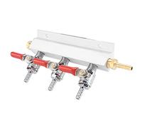 SIXRUN Dispensador de Colector de Distribución de Gas CO2 Duradero de 3 Vías para Barriles de Cerveza, Material de Acero Inoxidable de Cobre y Aluminio