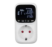 SIXRUN Enchufe Termostato Digital, Pantalla LCD Retroiluminada con Alertas de Temperatura y Sonda Impermeable para Invernadero, Terrario de Reptiles, incubadora.