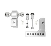 SIXRUN Enganche de Remolque Ajustable, Acero Inoxidable de Alta Resistencia, Caída/elevación de 6 Pulgadas para Receptor de 2 Pulgadas, 12500 LBS, con Doble Pasador Antirrobo, para (Plata