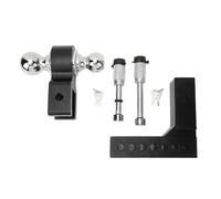 SIXRUN Enganche de Remolque Ajustable, Acero Inoxidable de Alta Resistencia, Caída/elevación de 6 Pulgadas para Receptor de 2 Pulgadas, 12500 LBS, con Doble Pasador Antirrobo, para (BLACK)