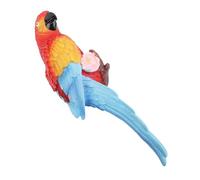 SIXRUN Estatua de Jardín de Loro Tropical, Artesanía de Tallado de Resina Versátil a Prueba de Intemperie para Espacios Exteriores/interiores (Loro Guacamayo Rojo Izquierdo)