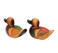 SIXRUN Estatuas de Pato Mandarín de Madera Colores Vibrantes Estatuas de Pájaros de Jardín Pintadas Seguras y de Larga Duración para el Día de San Valentín Decoración Romántica del Hogar Paquete de