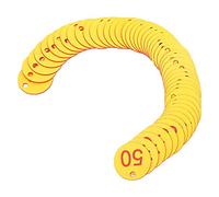 SIXRUN Etiquetas Numeradas Colgantes para Cría de Apicultura, 1-20/paquete, Colores Brillantes para la Prevención de Enfermedades, 50 Unidades/bolsa, Etiqueta Numerada para Ganado (1-50/paquete)