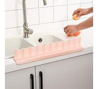SIXRUN Fregadero de Cocina Protector Antisalpicaduras Forma Ondulada Previene Salpicaduras de Agua Tablero para Fregadero de Cocina de Baño TPR Rosa 19.4x2.2x3.8in (PINK)