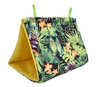 SIXRUN Hamaca con Forma de Nido para Pájaros para Mascotas, Cómoda Tienda de Campaña con Sombra Triangular de Tela Suave para Jaula de Pájaros, Espuma de Juguete + Lona de 8,26x6,3x5,51 Pulgadas