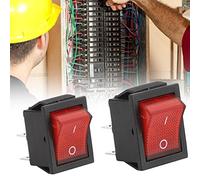 SIXRUN Interruptor Basculante Control Industrial de Luz Roja Duradero para Barcos 5 Interruptores de Control Industriales