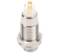 SIXRUN Interruptor de Botón Pulsador de 8 Mm, Interruptor de Arranque Momentáneo de Acero Inoxidable 3 V 1 A con Luz, Rosca IP65 M8, Pulsador Normalmente Abierto para Inicio del Equipo de Control de