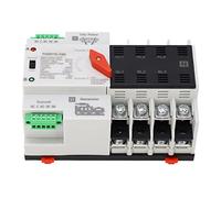 SIXRUN Interruptor de Transferencia Automática 4P Interruptor Selector Eléctrico de para Edificios de Gran e Industria Química Carcasa de PC 400 V CA (25A)