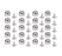 SIXRUN Juego de 20 Remaches de Cuero de Aleación de Zinc, Fácil Instalación, Cierre Seguro para Cinturones, Bolsos, Zapatos (SILVER)