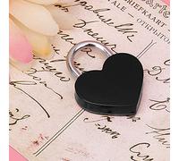 SIXRUN Juego de Cerradura de Corazón Colorido, Candado Exquisito para Diario, Joyero, Paquete de 2 Suministros para Manualidades (BLACK)
