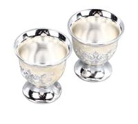 SIXRUN Juego de Copas de Vino Vintage, Exquisita Copa de Plata para el Hogar, Restaurante y Cafeterías, Material de Aleación Duradero, 2 Piezas