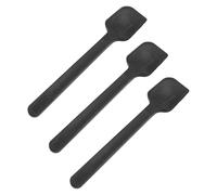SIXRUN Juego de Cucharas de Silicona, Cucharas Pequeñas Resistentes Al Calor para Cocinar y Hornear, 3 Piezas, Color Negro, 4,7 Pulgadas