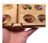 SIXRUN Juego de Mesa de Madera Plegable con Hermosas Piedras de Vidrio para Diversión de Viaje Portátil para Niños y Adultos, Madera, 48 Piezas