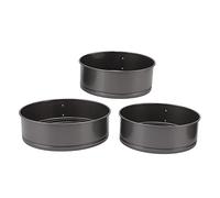 SIXRUN Juego de Moldes para Pasteles Redondos de 3 Uds, Herramienta para Hornear con Forma Desmontable de Acero Inoxidable para Pan de Pizza y Queso, Juego Esencial para Panaderos Caseros (18/20/22)