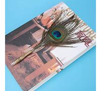 SIXRUN Juego de Pluma de Pluma de Pavo Real, Elegante Caja de Regalo de Papelería, 5 Puntas para Entusiastas de la Caligrafía y Coleccionistas, Instrumento de Escritura único