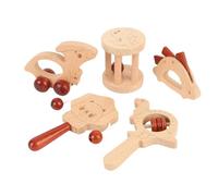 SIXRUN Juego de Sonajero de para bebé, Juguetes de Agarre de Formación Educativa para Bebés, Herramientas Ligeras de de Haya, 5 uds.