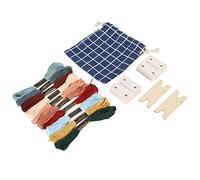 SIXRUN Juego de Tarjetas de Tejido Fácil de Usar para Tapices de Bufandas, Tarjeta de Telar con Hilo y Lanzadera para Entusiastas del Tejer, Kit de Tarjetas de Telar de Madera Maciza para