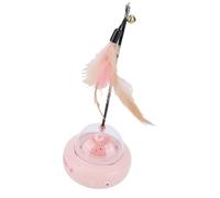 SIXRUN Juguete Eléctrico para Gatos con Plumas, Divertido Rompecabezas Giratorio Automático para Gatos de Interior, Material ABS Seguro, 11x11,5 Cm
