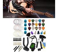 SIXRUN Kit de Accesorios de Guitarra de 66 Piezas, Juego Completo con Púas de Capo Afinador para Amantes de la Guitarra y Músicos, Ligero y Portátil