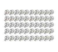 SIXRUN Kit de Remaches Esféricos, Construcción de Hierro Resistente para Artesanías de Cuero y Ropa, Juego de 50 Remaches Decorativos para Botas y Bolsos (SILVER)