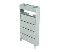 SIXRUN Librería Móvil PP PS Librería Móvil 78,5 X 12 X 39,5 Cm 4 Ruedas Estante de Almacenamiento de Libros Inclinado de Gran Capacidad para Interior Aula Dormitorio Oficina Sala de Lectura (Blue)
