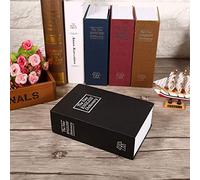 SIXRUN Libro de Seguridad Seguro, Caja de Diccionario Portátil, Cerradura Codificada, Almacenamiento Resistente Ecológico para el Hogar, Oficina, café, Acero Inoxidable (contraseña negro)