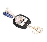 SIXRUN Lindo Llavero con Forma de Búho con Colgante de Animal, Material de Aleación de Larga Duración, Regalo para Cumpleaños, Negro 1 Pieza